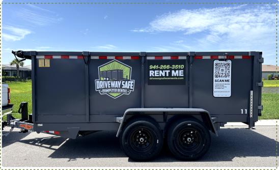 Construction debris cleanup with rolloff dumpster Sarasota FL