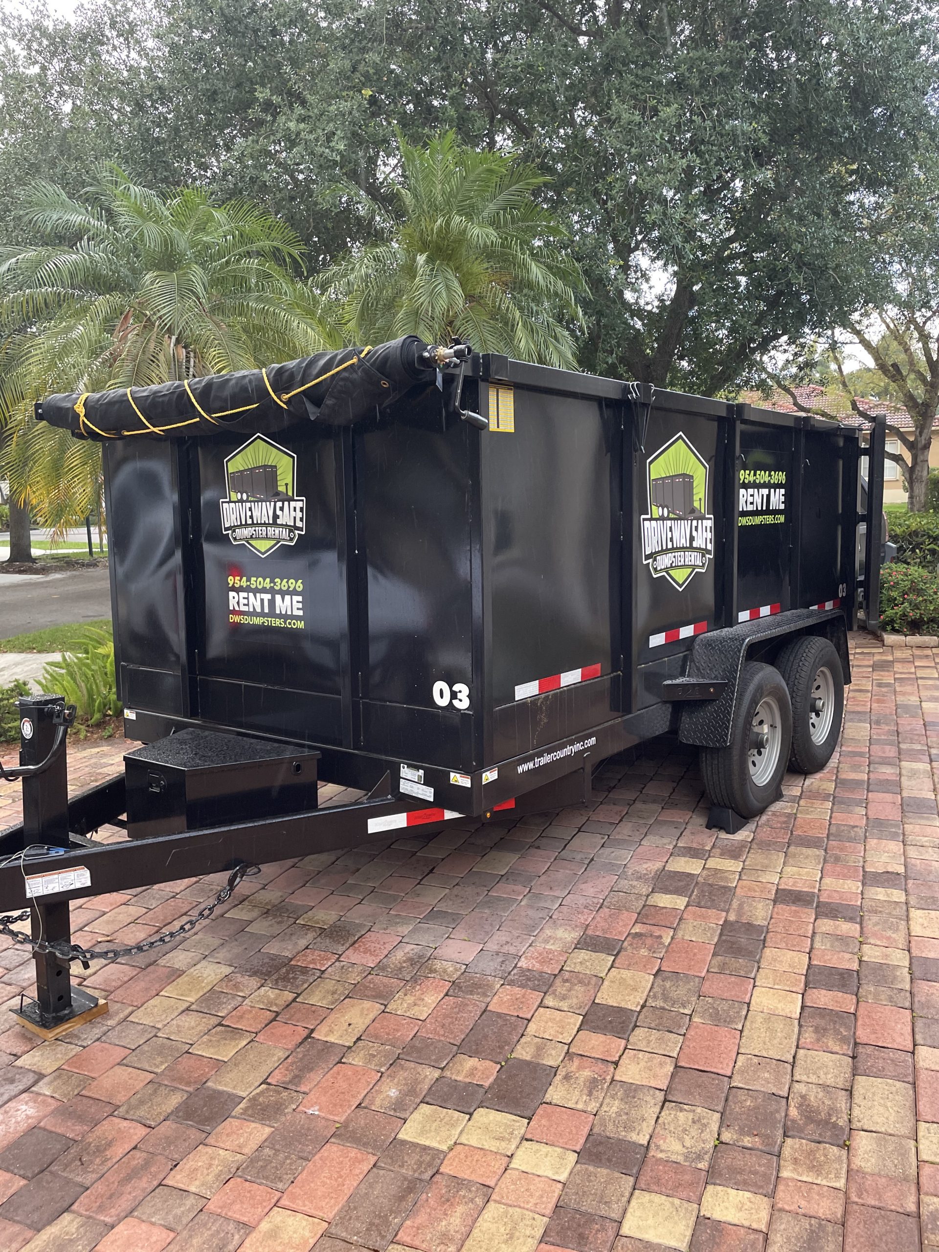 Driveway Safe Dumpster Rental on-time delivery