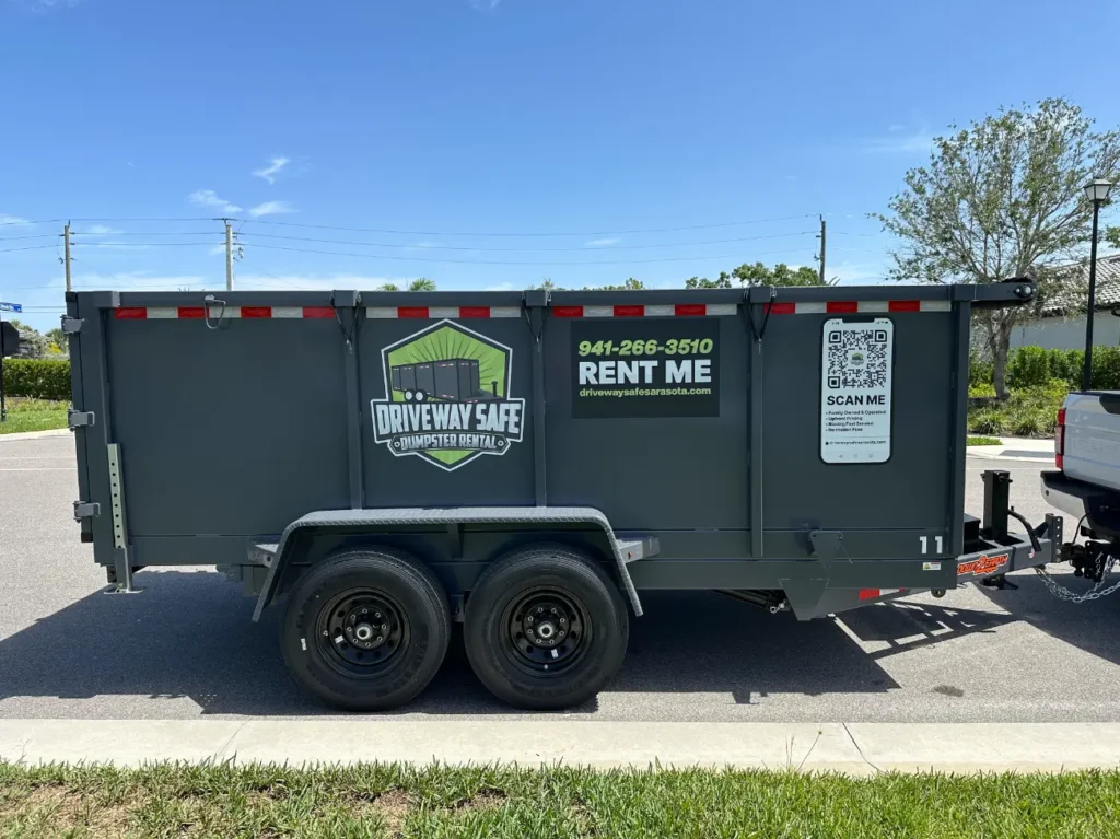 Driveway Safe Dumpster Rental cleanup project